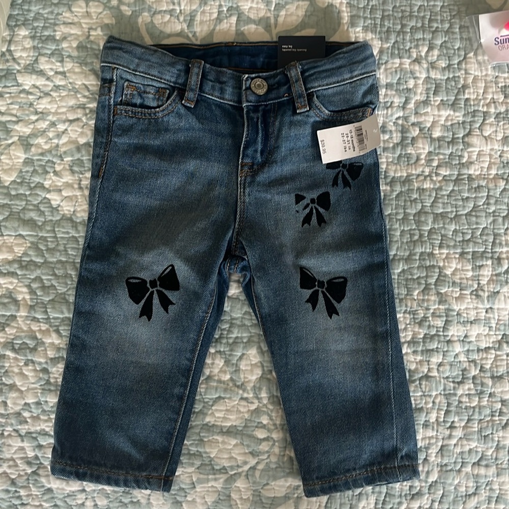 NWT Baby Gap Jeans with bow detail